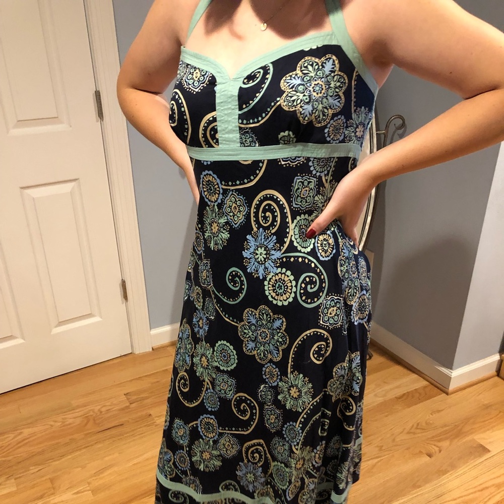 Loft Navy Blue Halter Dress
